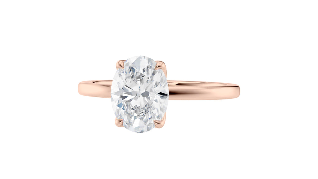 Oval Solitaire Contemporary Style Diamond Engagement Ring