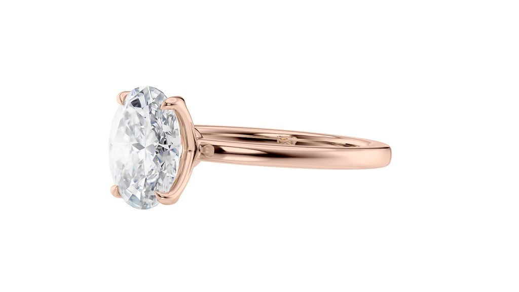 Oval Solitaire Contemporary Style Diamond Engagement Ring