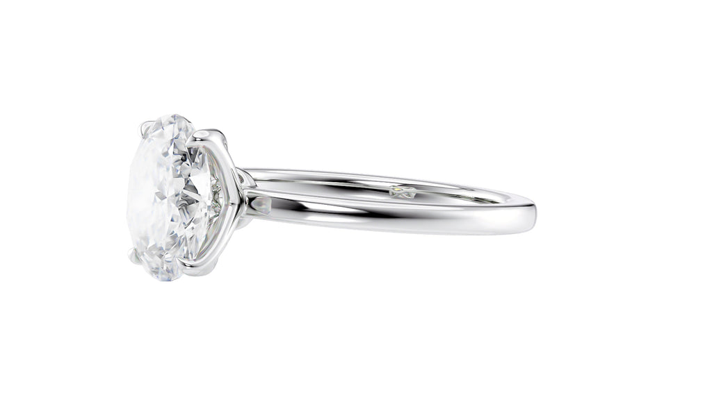 Oval Solitaire Contemporary Style Diamond Engagement Ring
