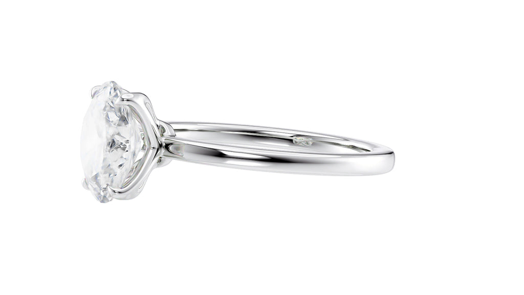 Oval Solitaire Contemporary Style Diamond Engagement Ring