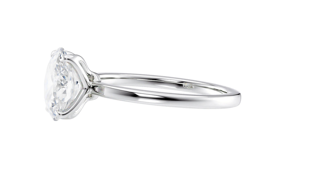 Oval Solitaire Contemporary Style Diamond Engagement Ring