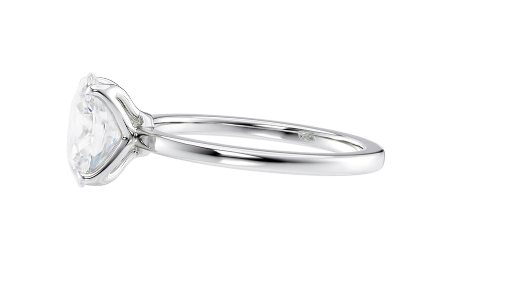 Oval Solitaire Contemporary Style Diamond Engagement Ring