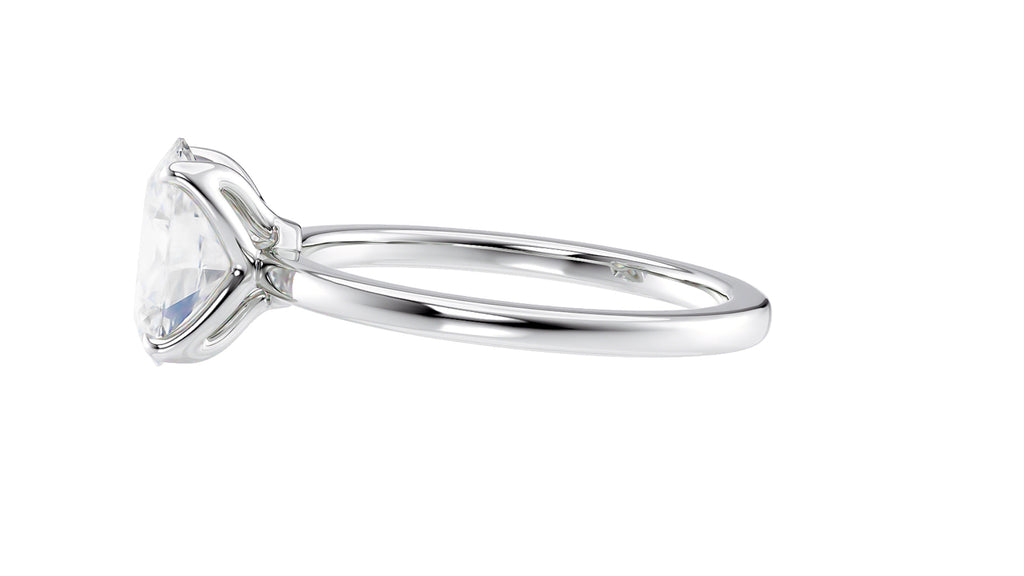 Oval Solitaire Contemporary Style Diamond Engagement Ring
