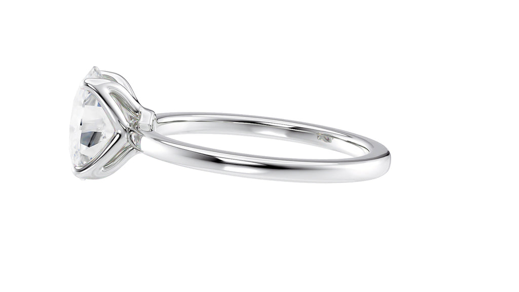 Oval Solitaire Contemporary Style Diamond Engagement Ring