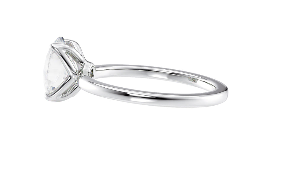 Oval Solitaire Contemporary Style Diamond Engagement Ring
