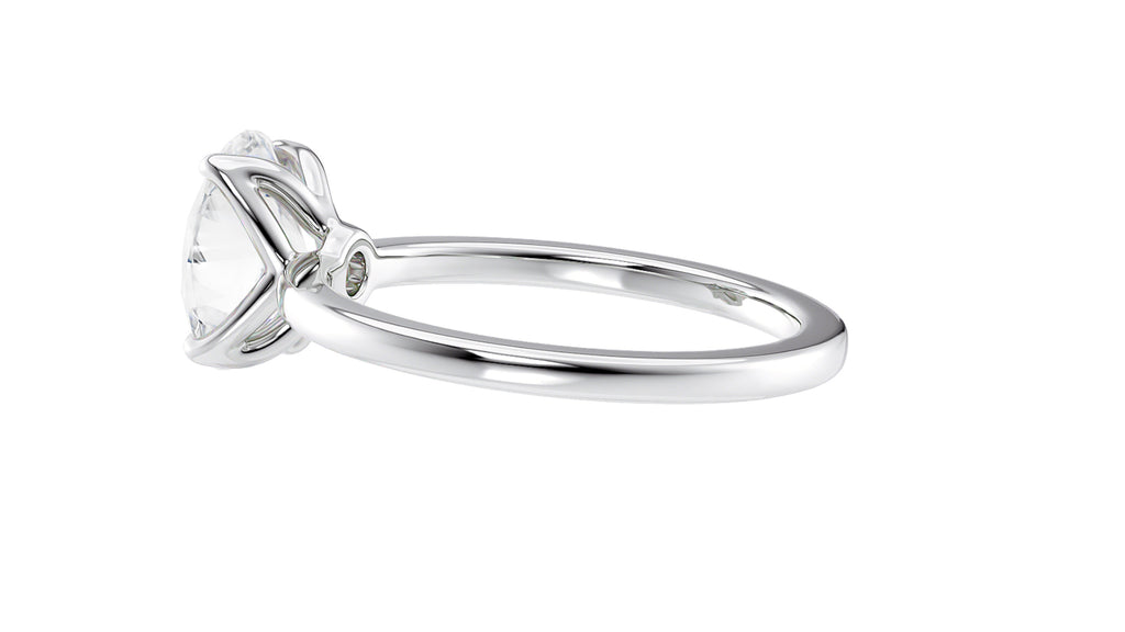 Oval Solitaire Contemporary Style Diamond Engagement Ring