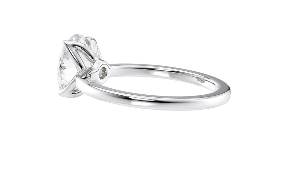 Oval Solitaire Contemporary Style Diamond Engagement Ring