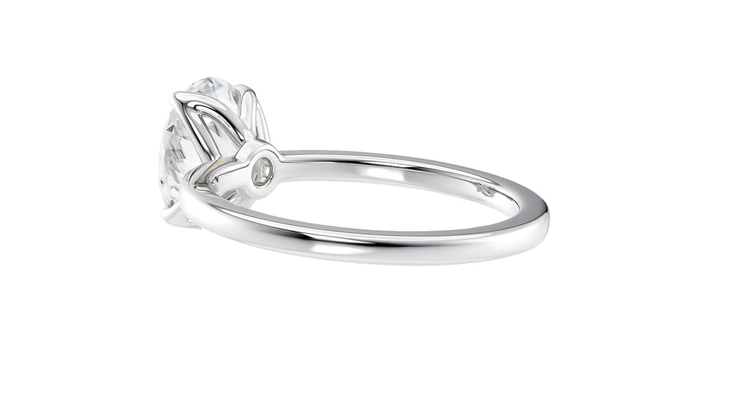 Oval Solitaire Contemporary Style Diamond Engagement Ring