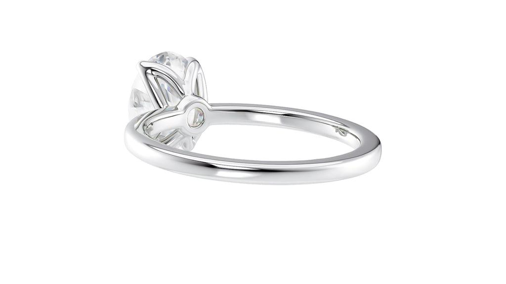 Oval Solitaire Contemporary Style Diamond Engagement Ring