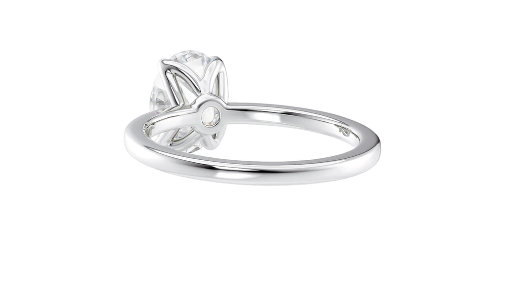 Oval Solitaire Contemporary Style Diamond Engagement Ring