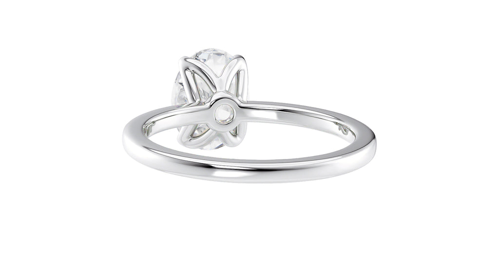 Oval Solitaire Contemporary Style Diamond Engagement Ring