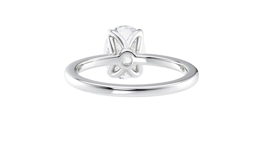 Oval Solitaire Contemporary Style Diamond Engagement Ring