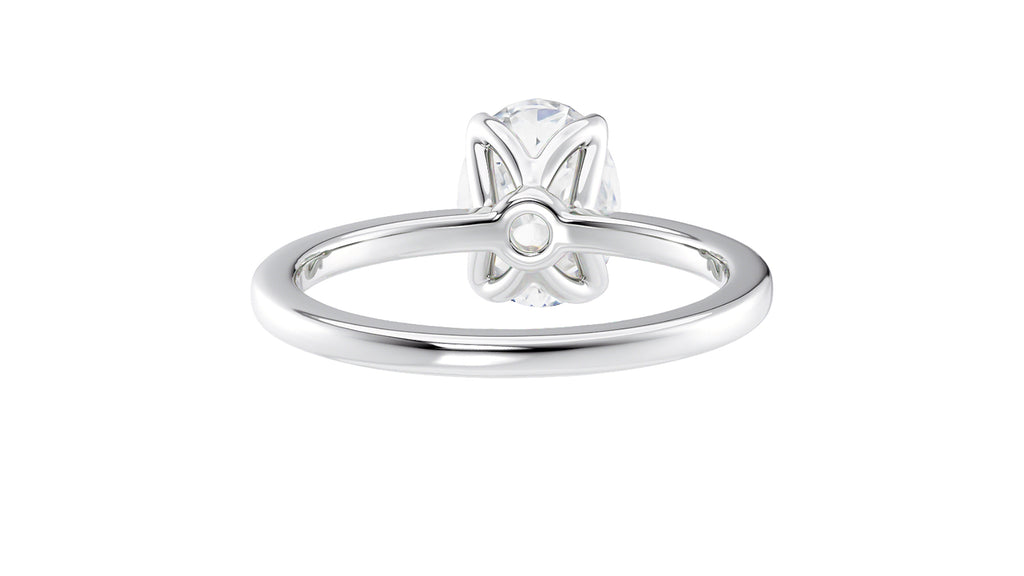 Oval Solitaire Contemporary Style Diamond Engagement Ring