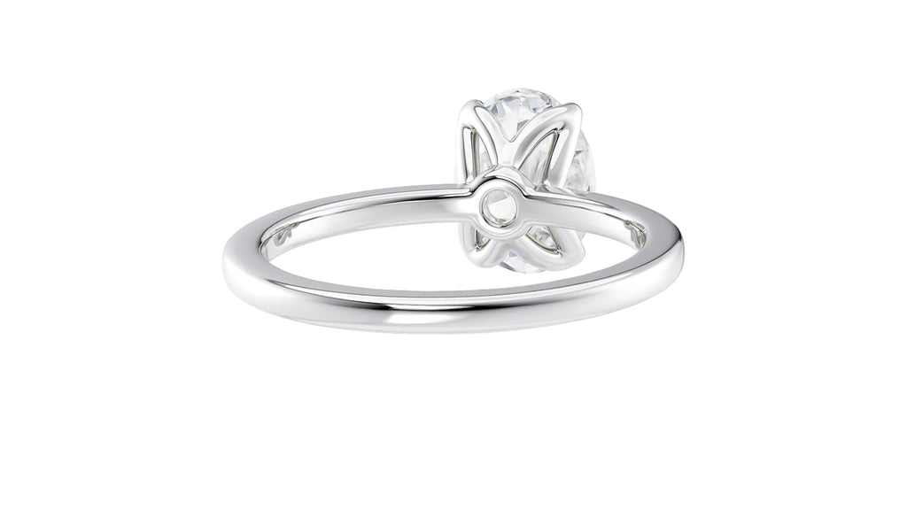 Oval Solitaire Contemporary Style Diamond Engagement Ring