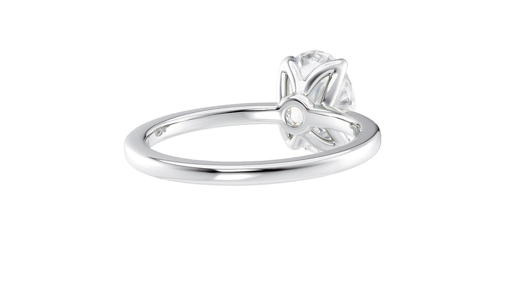 Oval Solitaire Contemporary Style Diamond Engagement Ring