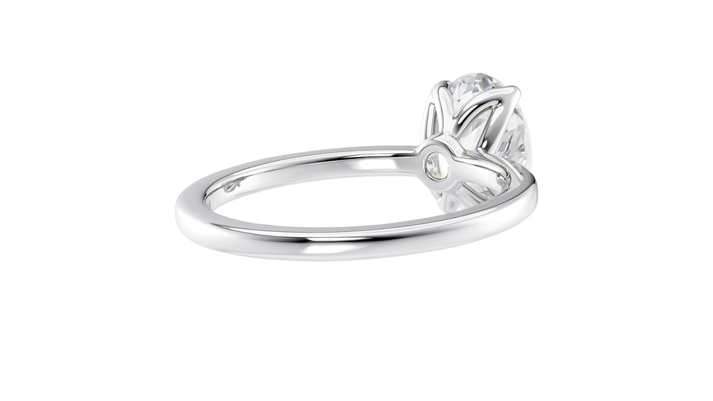 Oval Solitaire Contemporary Style Diamond Engagement Ring