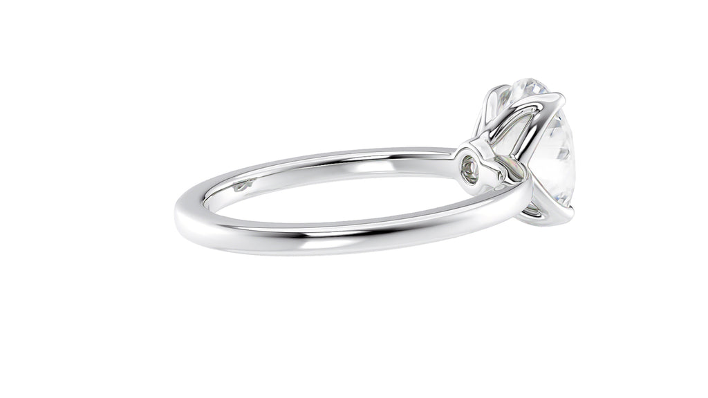 Oval Solitaire Contemporary Style Diamond Engagement Ring
