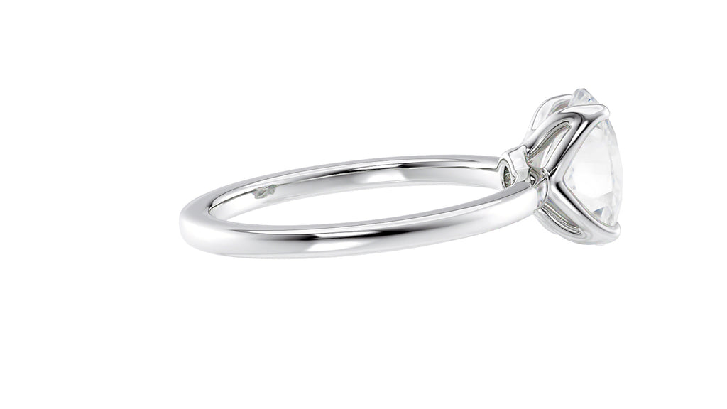 Oval Solitaire Contemporary Style Diamond Engagement Ring