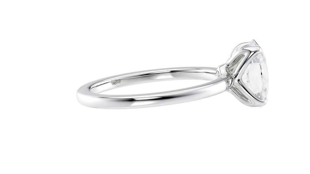 Oval Solitaire Contemporary Style Diamond Engagement Ring