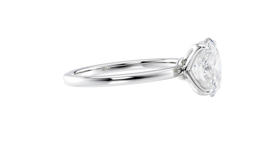 Oval Solitaire Contemporary Style Diamond Engagement Ring