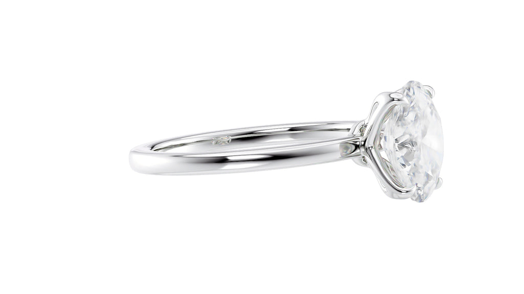 Oval Solitaire Contemporary Style Diamond Engagement Ring
