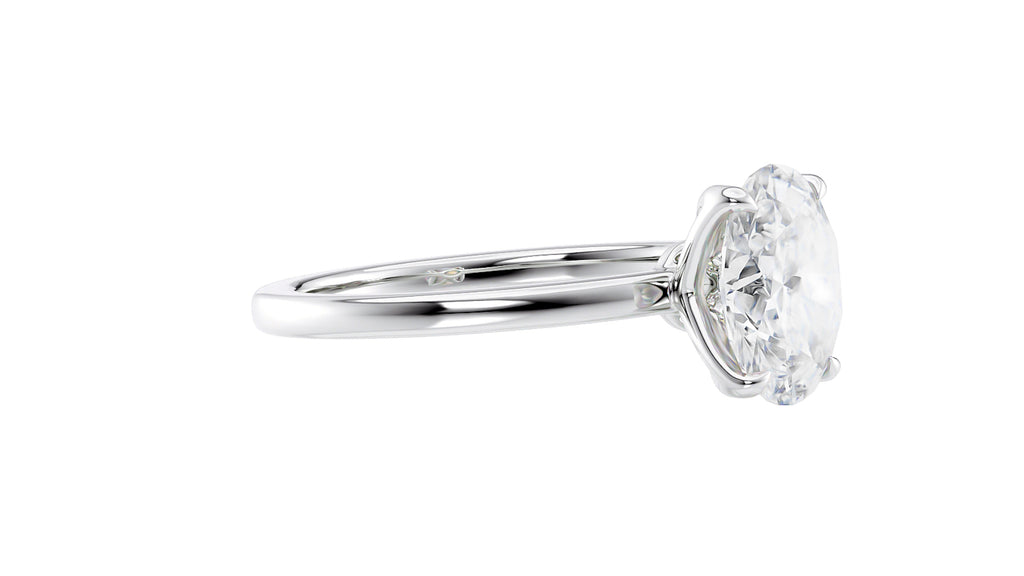 Oval Solitaire Contemporary Style Diamond Engagement Ring