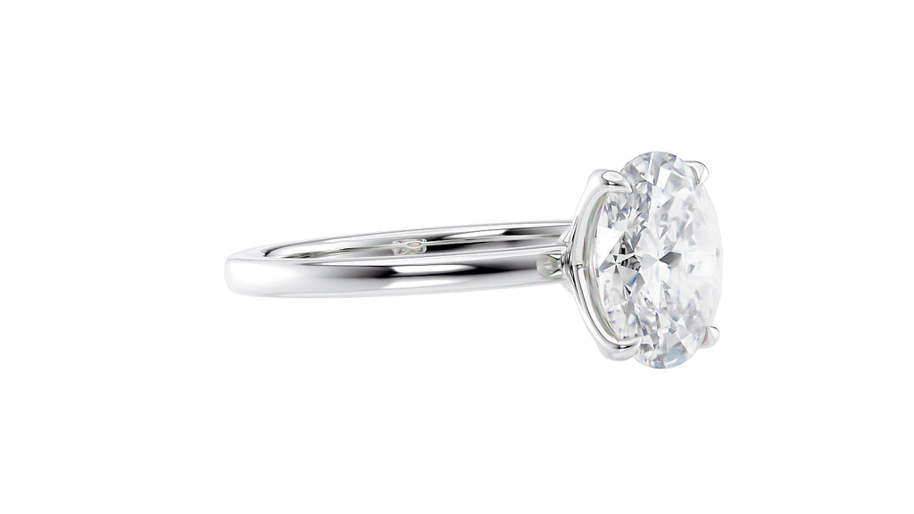 Oval Solitaire Contemporary Style Diamond Engagement Ring