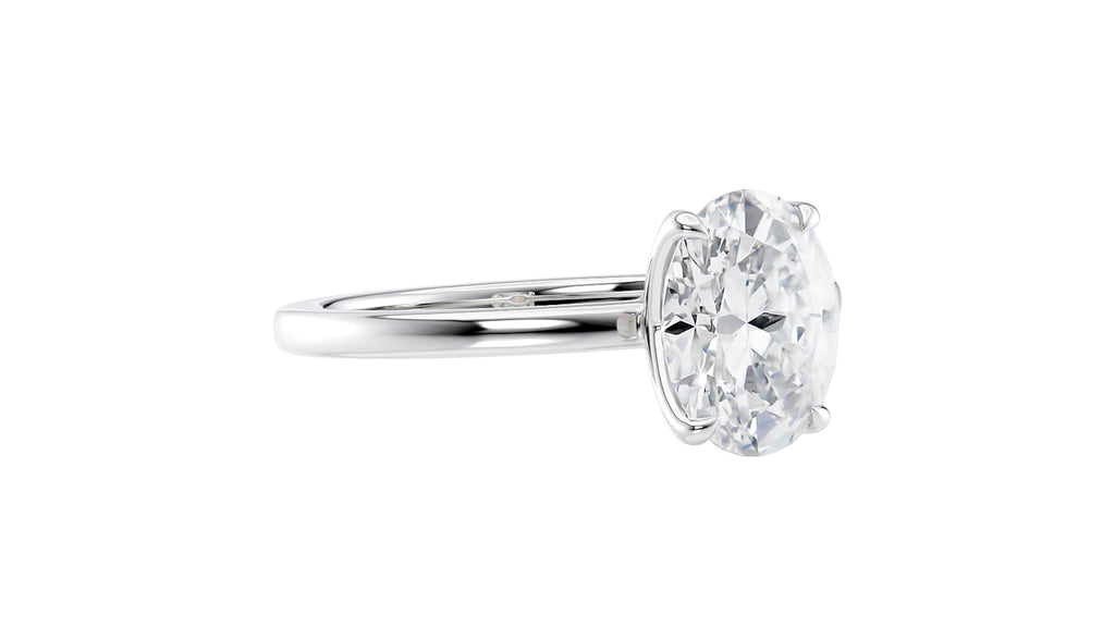 Oval Solitaire Contemporary Style Diamond Engagement Ring