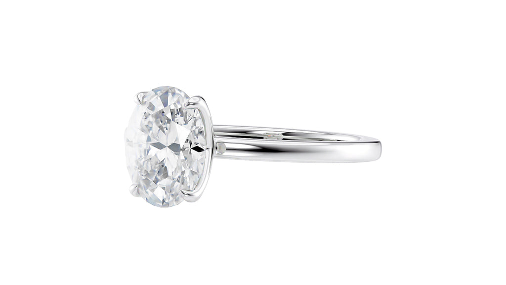 Oval Solitaire Contemporary Style Diamond Engagement Ring