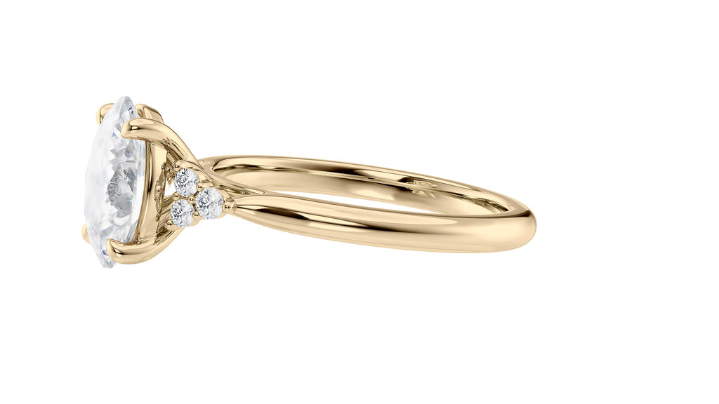 Oval Diamond Engagement Ring Trilogy Side Stones