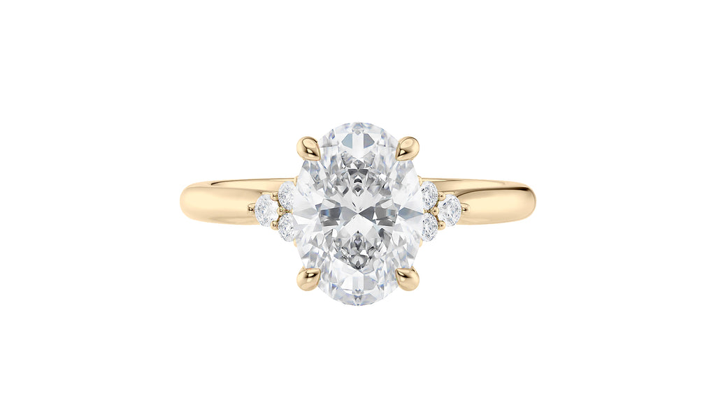 Oval Diamond Engagement Ring Trilogy Side Stones