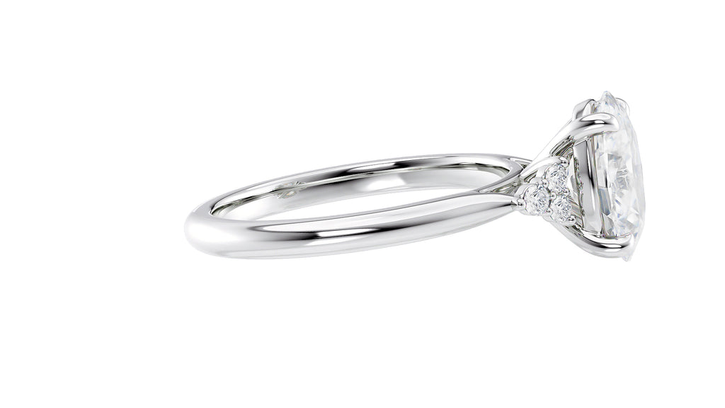 Oval Diamond Engagement Ring Trilogy Side Stones