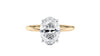 Oval Solitaire Hidden Halo Slim Band Diamond Engagement Ring
