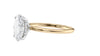 Oval Solitaire Hidden Halo Slim Band Diamond Engagement Ring