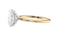 Oval Solitaire Hidden Halo Slim Band Diamond Engagement Ring