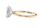 Oval Solitaire Hidden Halo Slim Band Diamond Engagement Ring