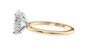 Oval Solitaire Hidden Halo Slim Band Diamond Engagement Ring