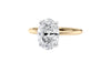 Oval Solitaire Hidden Halo Slim Band Diamond Engagement Ring