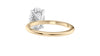 Oval Solitaire Hidden Halo Slim Band Diamond Engagement Ring