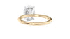 Oval Solitaire Hidden Halo Slim Band Diamond Engagement Ring