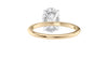 Oval Solitaire Hidden Halo Slim Band Diamond Engagement Ring