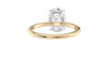 Oval Solitaire Hidden Halo Slim Band Diamond Engagement Ring