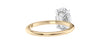 Oval Solitaire Hidden Halo Slim Band Diamond Engagement Ring
