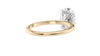Oval Solitaire Hidden Halo Slim Band Diamond Engagement Ring