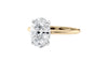 Oval Solitaire Hidden Halo Slim Band Diamond Engagement Ring