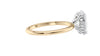 Oval Solitaire Hidden Halo Slim Band Diamond Engagement Ring
