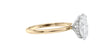 Oval Solitaire Hidden Halo Slim Band Diamond Engagement Ring