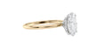 Oval Solitaire Hidden Halo Slim Band Diamond Engagement Ring