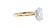 Oval Solitaire Hidden Halo Slim Band Diamond Engagement Ring