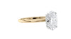 Oval Solitaire Hidden Halo Slim Band Diamond Engagement Ring